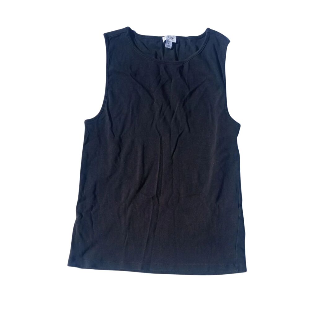 Women's Size 10 J. Crew Black Sleeveless Crew Neck Tank Top Office Business Work